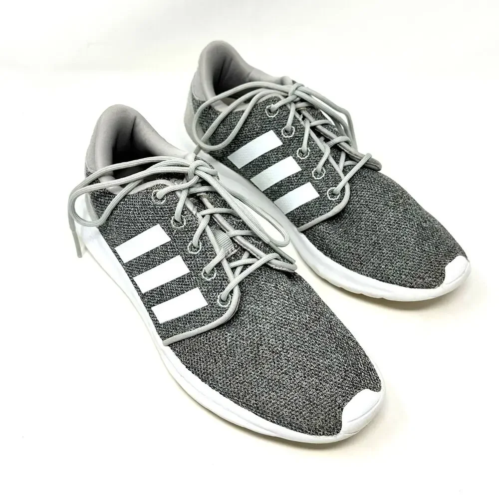 Adidas QT Racer Cloudfoam Gray White Knit Sneakers Women’s 6.5
